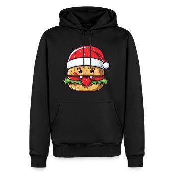 Burger Weihnachten Essen - Männer Premium Bio Hoodie - Schwarz - Vorne - Nico (187cm)