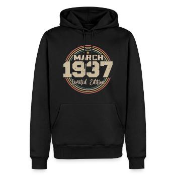 Awesome seit März 1937 Geburtstag 1937 Geschenk - Männer Premium Bio Hoodie - Schwarz - Vorne - Nico (187cm)