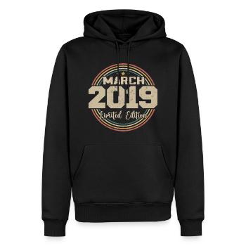 Awesome Since March 2019 Birthday 2019 Gift - Men’s Premium Organic Hoodie - black - Front - Nico (187cm)