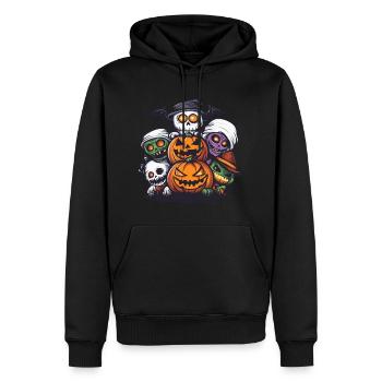 Fête d’Halloween Trick Or Treat - Sweat à capuche Premium bio Homme - noir - Devant - Nico (187cm)