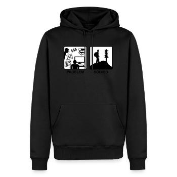 Problem Solved - Mountain hiking - Men’s Premium Organic Hoodie - black - Front - Nico (187cm)