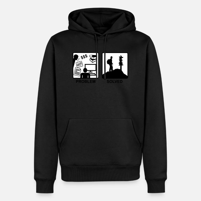 Problem Solved - Mountain hiking - Sweat à capuche Premium bio Homme - noir