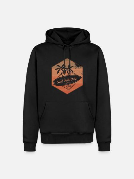 Surf Addicted Since Ever - Männer Premium Bio Hoodie - Schwarz