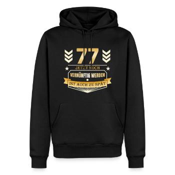 77. Geburtstag - Männer Premium Bio Hoodie - Schwarz - Vorne - Nico (187cm)