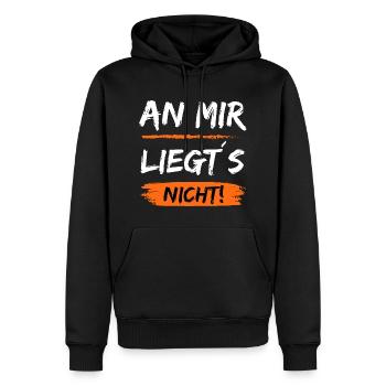 An mir liegt´s nicht - Lustiger Spruch - Männer Premium Bio Hoodie - Schwarz - Vorne - Nico (187cm)