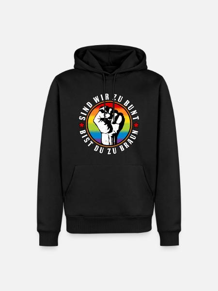 Antifaschistisches LGBTQ+ Anti Homophobie Protest - Männer Premium Bio Hoodie - Schwarz