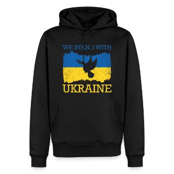 Ukraine Flagge Vogel Frieden Ukrainer Ukrainisch - Männer Premium Bio Hoodie - Schwarz - Vorne - Nico (187cm)