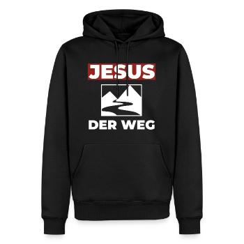 Jesus Christus ist der Weg - Christliches Shirt - Männer Premium Bio Hoodie - Schwarz - Vorne - Nico (187cm)