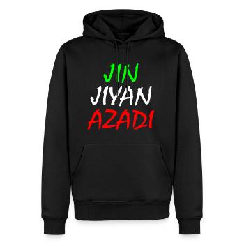 Women life freedom jin jiyan azadi - Sweat à capuche Premium bio Homme - noir - Devant - Nico (187cm)