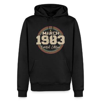 Awesome seit März 1934 Geburtstag 1934 Geschenk - Männer Premium Bio Hoodie - Schwarz - Vorne - Nico (187cm)