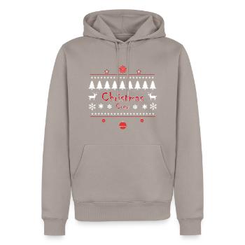 Christmas Crew - Men’s Premium Organic Hoodie - taupe - Front - Nico (187cm)