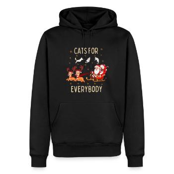 Cats for Everybody Christmas Cat Lover Gift Santa - Men’s Premium Organic Hoodie - black - Front - Nico (187cm)
