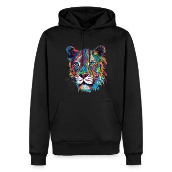Colourful Tiger Head - Männer Premium Bio Hoodie - Schwarz - Vorne - Nico (187cm)