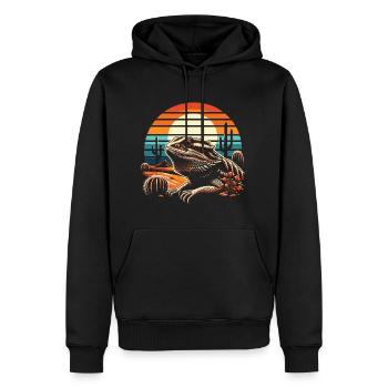 Bearded Dragon Bearded Dragon Retro - Men’s Premium Organic Hoodie - black - Front - Nico (187cm)