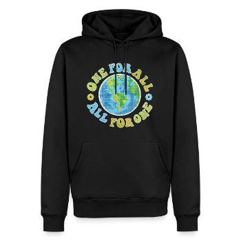 Un pour tous, tous pour un - Rétro - Sweat à capuche Premium bio Homme - noir - Devant - Nico (187cm)