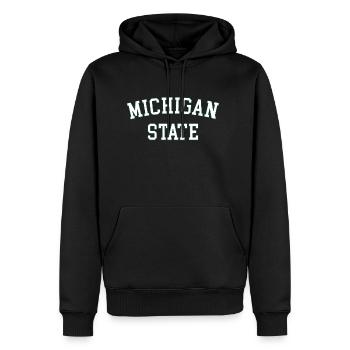 MSU Michigan State University - Männer Premium Bio Hoodie - Schwarz - Vorne - Nico (187cm)