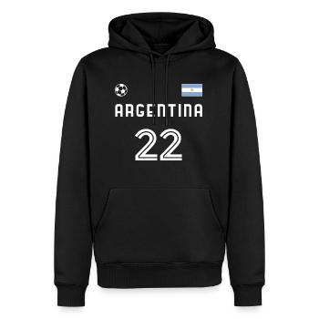 Argentine 2022 Argentine Jersey Fan de football - Sweat à capuche Premium bio Homme - noir - Devant - Nico (187cm)