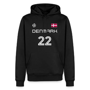 Danmark 2022 Danemark Jersey Fan de football - Sweat à capuche Premium bio Homme - noir - Devant - Nico (187cm)