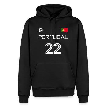 Portugal 2022 portugiesisches Fussball Fan Trikot - Männer Premium Bio Hoodie - Schwarz - Vorne - Nico (187cm)