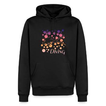 Diving mit Taucher - Männer Premium Bio Hoodie - Schwarz - Vorne - Nico (187cm)