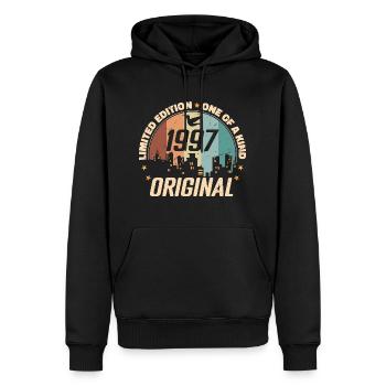 1997 Cadeau Anniversaire Timeless '97 Vintage 1997 - Sweat à capuche Premium bio Homme - noir - Devant - Nico (187cm)