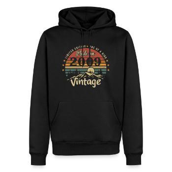 2009 Jubiläum Geboren 2009 Limitierte Auflage - Männer Premium Bio Hoodie - Schwarz - Vorne - Nico (187cm)