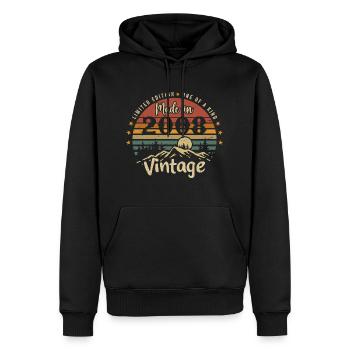 2008 Jubiläum Geboren 2008 Limitierte Auflage - Männer Premium Bio Hoodie - Schwarz - Vorne - Nico (187cm)
