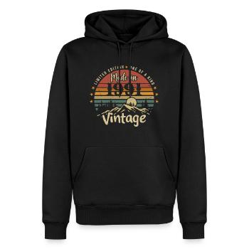 1991 Jubiläum Jahrgang 1991 Limitierte Auflage - Männer Premium Bio Hoodie - Schwarz - Vorne - Nico (187cm)
