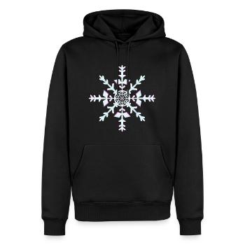 Ice Crystal / Snowflake - Men’s Premium Organic Hoodie - black - Front - Nico (187cm)