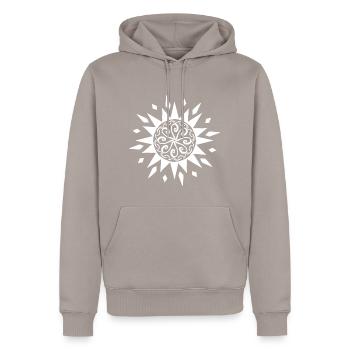 Sternsymbol - Männer Premium Bio Hoodie - Taupe - Vorne - Nico (187cm)