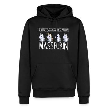 MASSEURIN - Toll - Männer Premium Bio Hoodie - Schwarz - Vorne - Nico (187cm)