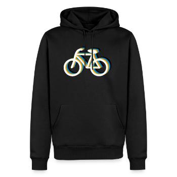 Bicyclette - Sweat à capuche Premium bio Homme - noir - Devant - Nico (187cm)