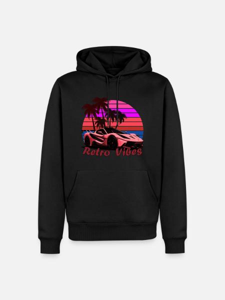 retro vibes car - Men’s Premium Organic Hoodie - black
