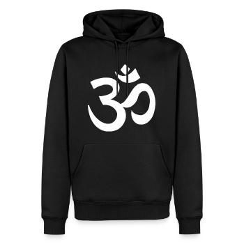Om Zeichen / Yoga Symbol - Männer Premium Bio Hoodie - Schwarz - Vorne - Nico (187cm)
