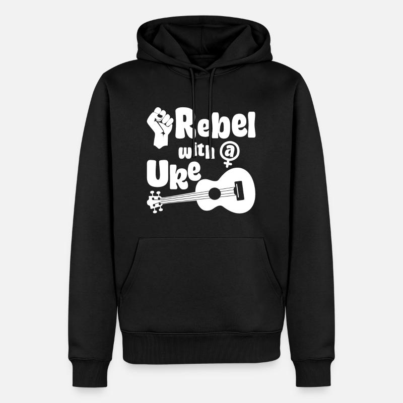 Féministe rebelle avec un uke - Sweat à capuche Premium bio Homme - noir