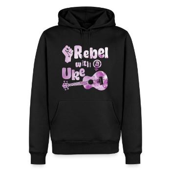 Feminist Rebel with a Uke - Männer Premium Bio Hoodie - Schwarz - Vorne - Nico (187cm)