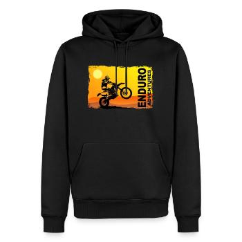 Enduro - Männer Premium Bio Hoodie - Schwarz - Vorne - Nico (187cm)