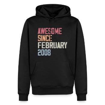 Februar 2008, 16-jähriges Jubiläum 2008 Februar 16 Jahre - Männer Premium Bio Hoodie - Schwarz - Vorne - Nico (187cm)