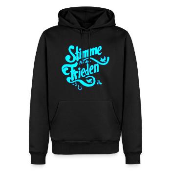 Stimme für den Frieden - Männer Premium Bio Hoodie - Schwarz - Vorne - Nico (187cm)