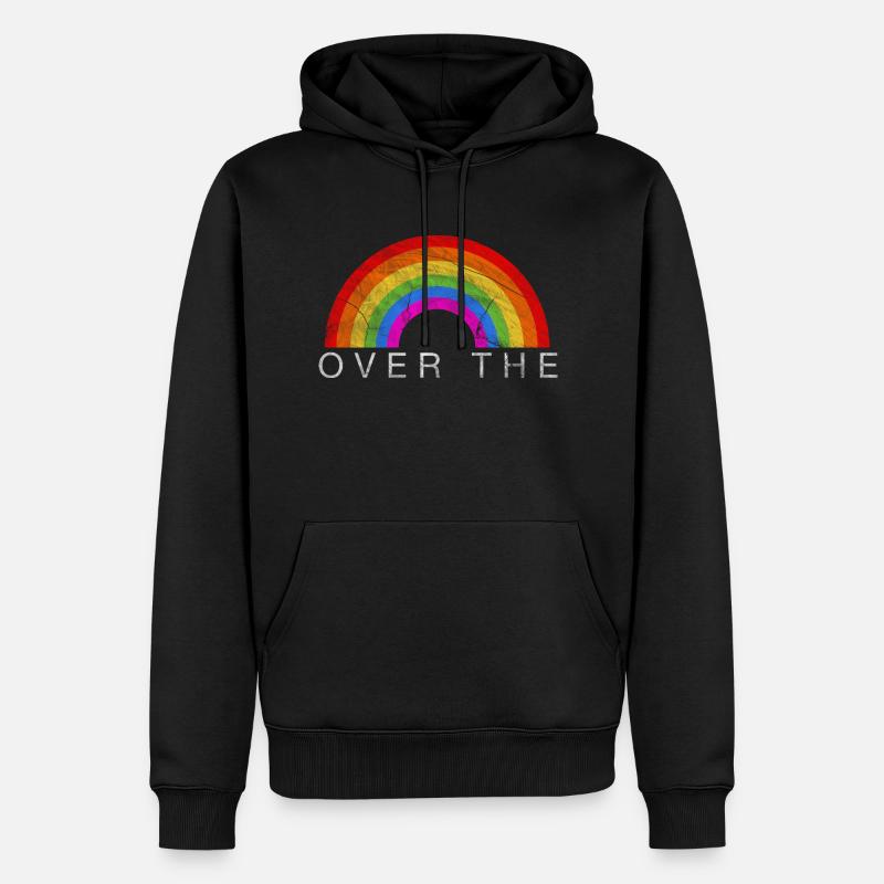 Regenbogen Logo - Männer Premium Bio Hoodie - Schwarz