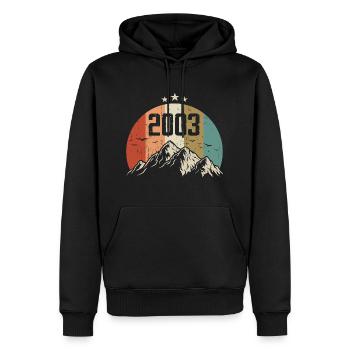 Vintage Retro Geburtstagsgeschenk für Geboren im Jahr 2003 - Männer Premium Bio Hoodie - Schwarz - Vorne - Nico (187cm)