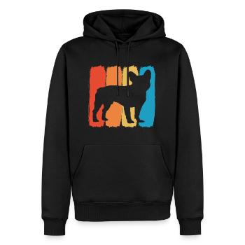 Französische Bulldogge French Bulldog Vintage - Männer Premium Bio Hoodie - Schwarz - Vorne - Nico (187cm)