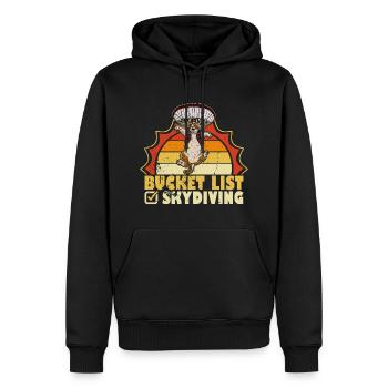 Skydiving Skydiver Catdiver paraglider flying - Männer Premium Bio Hoodie - Schwarz - Vorne - Nico (187cm)