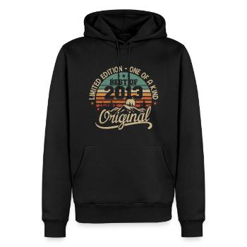 Vintage 2013 Légende - Rétro Cadeau D’anniversaire - Sweat à capuche Premium bio Homme - noir - Devant - Nico (187cm)