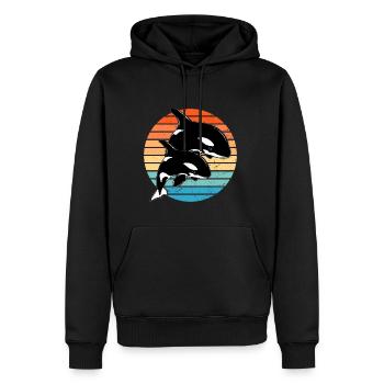 Orques - Sweat à capuche Premium bio Homme - noir - Devant - Nico (187cm)