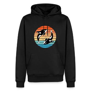 Orques - Sweat à capuche Premium bio Homme - noir - Devant - Nico (187cm)