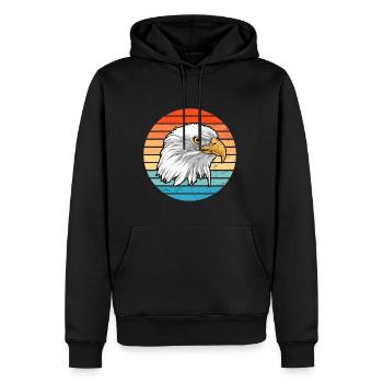 Weißkopfseeadler - Männer Premium Bio Hoodie - Schwarz - Vorne - Nico (187cm)