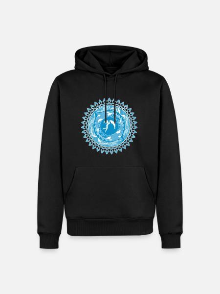 Fille de Poséidon - Sweat à capuche Premium bio Homme - noir