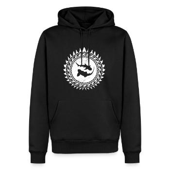 Zebrahai - Männer Premium Bio Hoodie - Schwarz - Vorne - Nico (187cm)