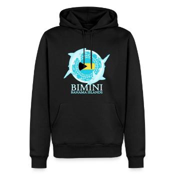 Karibischer Riffhai Bimini Bahamas Flagge - Männer Premium Bio Hoodie - Schwarz - Vorne - Nico (187cm)